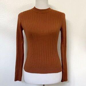 EUC - Light Crewneck Ribbed Sweater Long Sleeve | Forever 21, S | Burnt Sienna